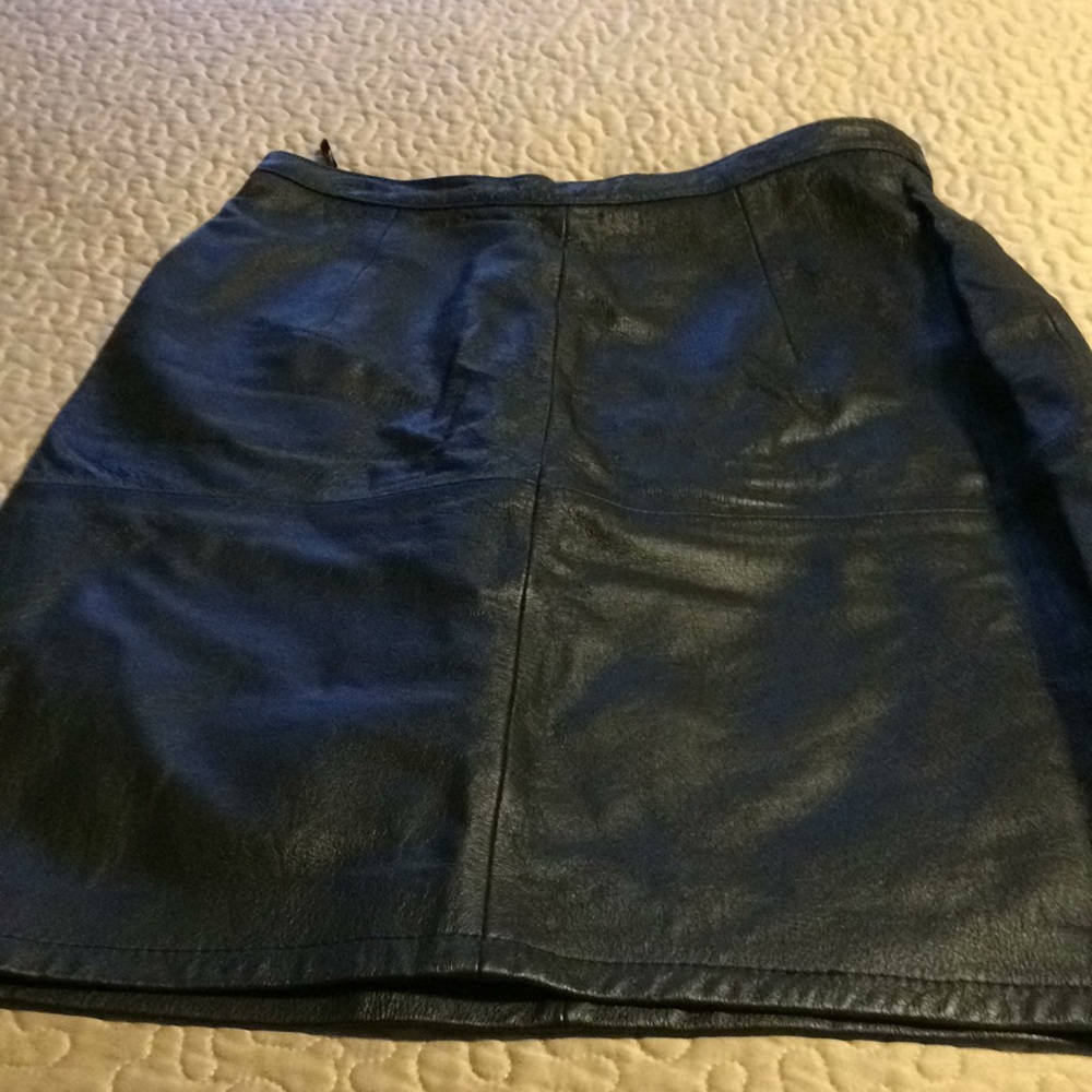 Black leather skirt
